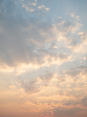 Clouds in the sky during the sunset in the nature of the Asian summer, perfect for travel