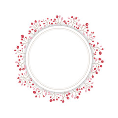 Badge with Flowers. Banner background template with cute floral. Vector illustration.