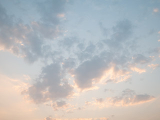 Clouds in the sky during the sunset in the nature of the Asian summer, perfect for travel