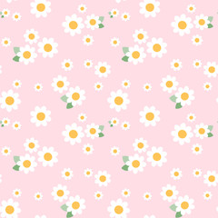 Seamless pattern with little flowers. Cute floral background. Vector Illustration.