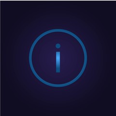 Information icon question, holding service sign outline icon blue in circle, for vector of appbutton