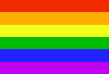 LGBT Pride rainbow flag 6 colors. Flat icon symbol of the community of sexual minorities, gays and lesbians. Stock vector illustration isolated.