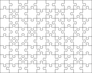 Illustration of big white puzzle, separate parts 