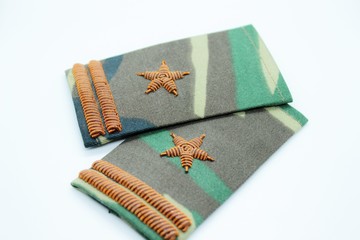 Camouflaged sleons located on a white background