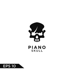 Simple skull with piano as tooth