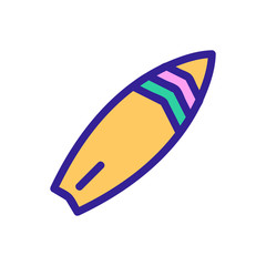 Surfing board icon vector. Thin line sign. Isolated contour symbol illustration