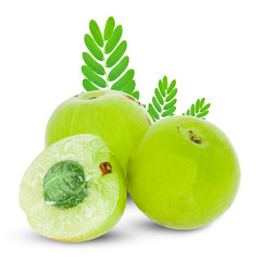 Indian gooseberry isolated on white background