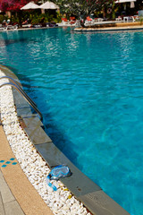 swimming pool in tropical resort