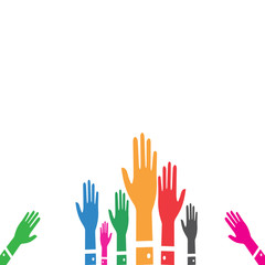 Hand symbol community care logo vector illustration design