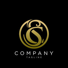 sc logo design luxury icon symbol - obrazy, fototapety, plakaty