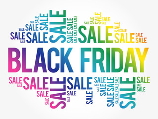 Fototapeta premium Black Friday Sale word cloud collage, business concept background