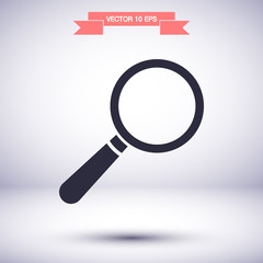 Loupe vector icon , lorem ipsum Flat design