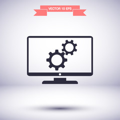 Service monitor vector icon , lorem ipsum Flat design