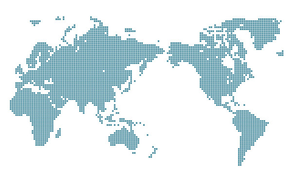 世界地図　イラスト　ドット