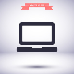 Laptop vector icon , lorem ipsum Flat design