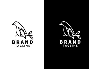Line art bird logo vector