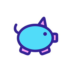 Piggy piggy bank icon vector. Thin line sign. Isolated contour symbol illustration