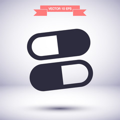 Pills vector icon , lorem ipsum Flat design