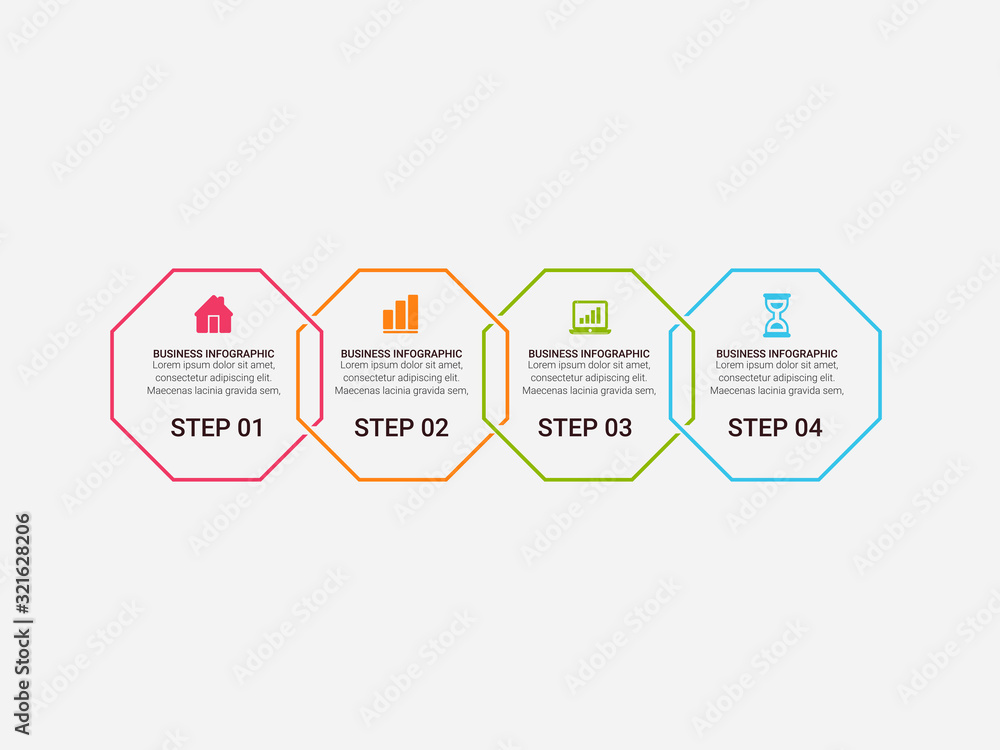 Poster infographic business concept design with icons and options or steps. thin line vector. can be used f