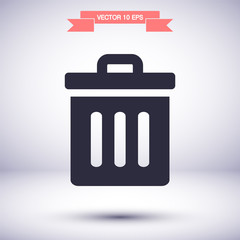 Trash vector icon , lorem ipsum Flat design