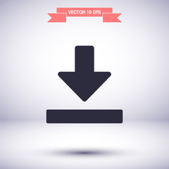 Downloading vector icon , lorem ipsum Flat design