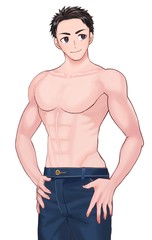 Fototapeta premium メンズ 美容 筋肉 脱毛