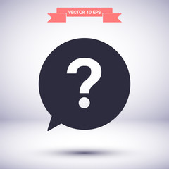 Question vector icon , lorem ipsum Flat design