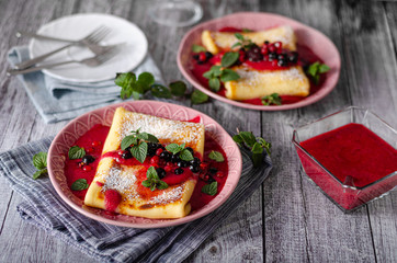 Cheese blintzes crepes