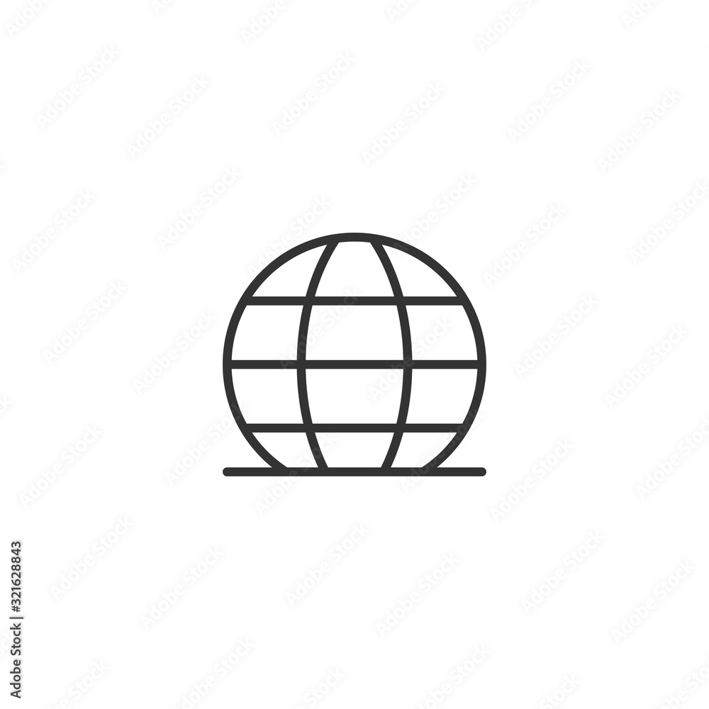 Wall mural earth planet icon in flat style. globe geographic vector illustration on white isolated background. 