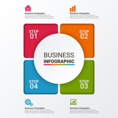 Business data visualization. Process chart. Abstract elements of graph, diagram with steps, options, parts or processes. Vector business template for presentation. Creative concept for infographic.