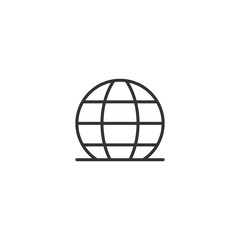 Earth planet icon in flat style. Globe geographic vector illustration on white isolated background. Global communication business concept.