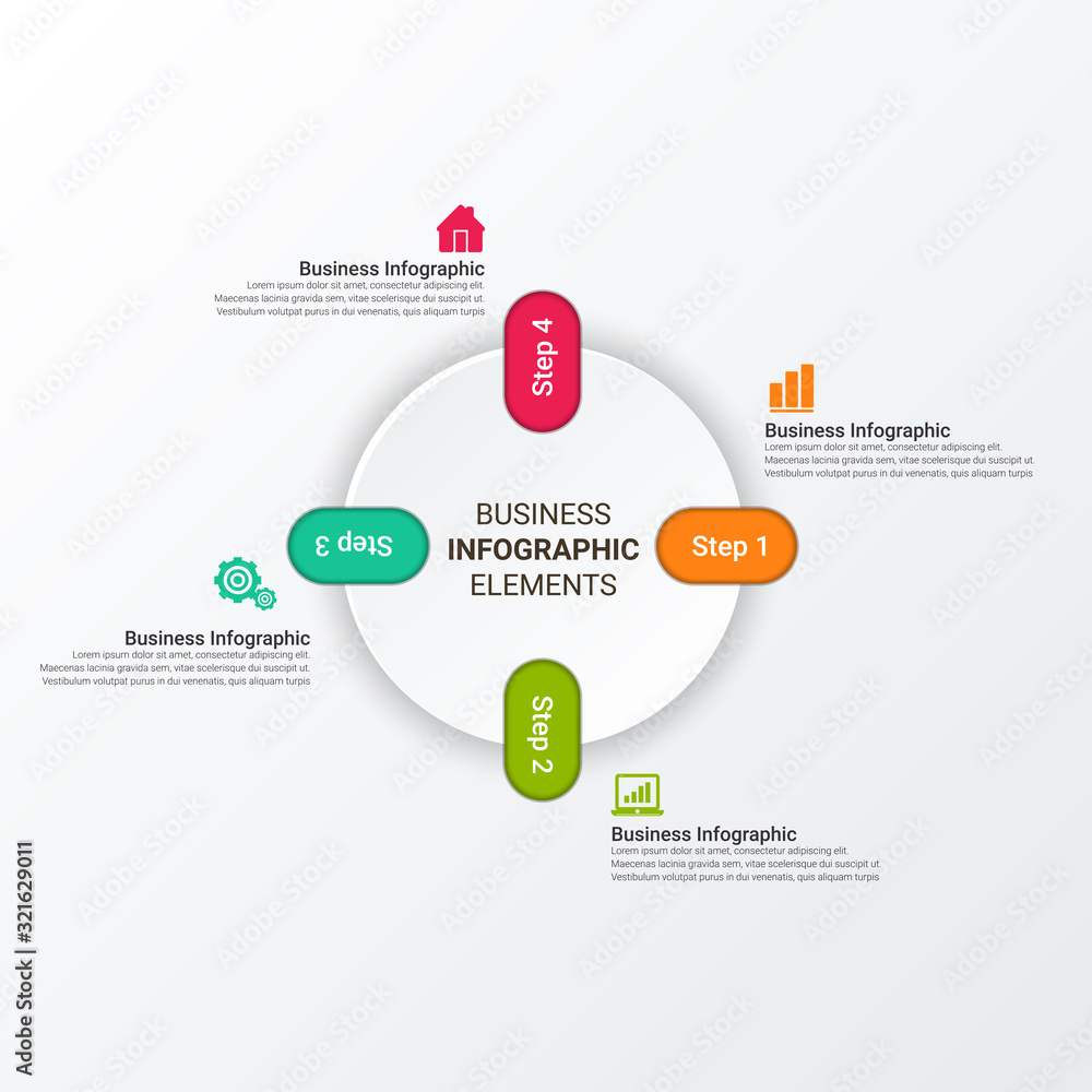 Poster infographic business concept design with icons and options or steps. can be used for flow charts, pr