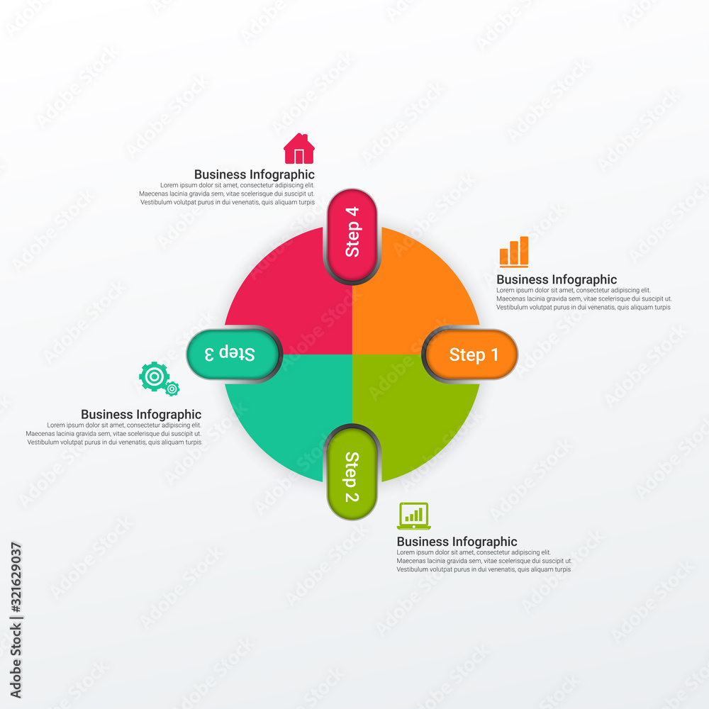 Poster business data visualization. process chart. abstract elements of graph, diagram with steps, options,