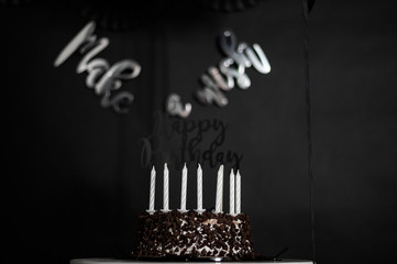 birthday party black balloon cake