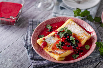Cheese blintzes crepes