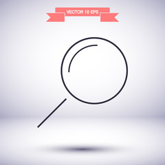 Loupe vector icon , lorem ipsum Flat design