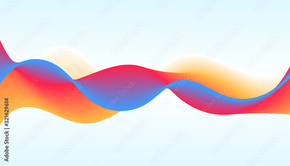 Poster vibrant dynamic wave background in modern style