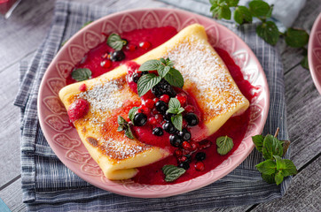 Cheese blintzes crepes