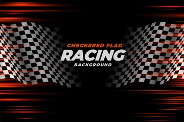 Foto op Plexiglas checkered racing flag speed background design © starlineart