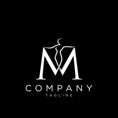 m body beauty logo design vector