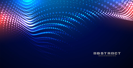 technology glowing wave mesh particles background design