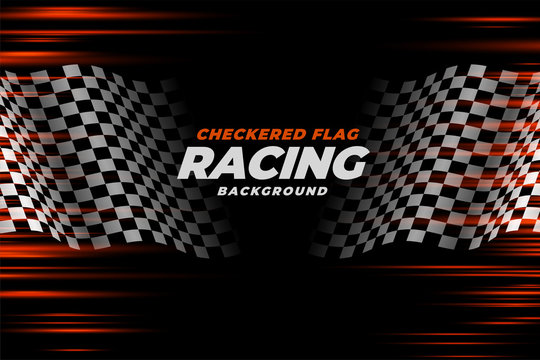 checkered racing flag speed background design
