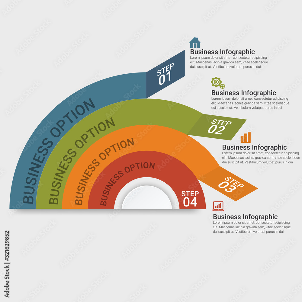 Poster infographic business concept design with icons and options or steps. can be used for flow charts, pr