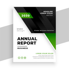 green geometric business annual report template design