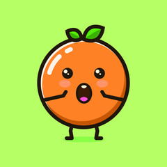 kawaii and cute orange vector