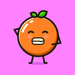 kawaii and cute orange vector