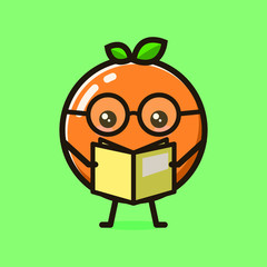 kawaii and cute orange vector