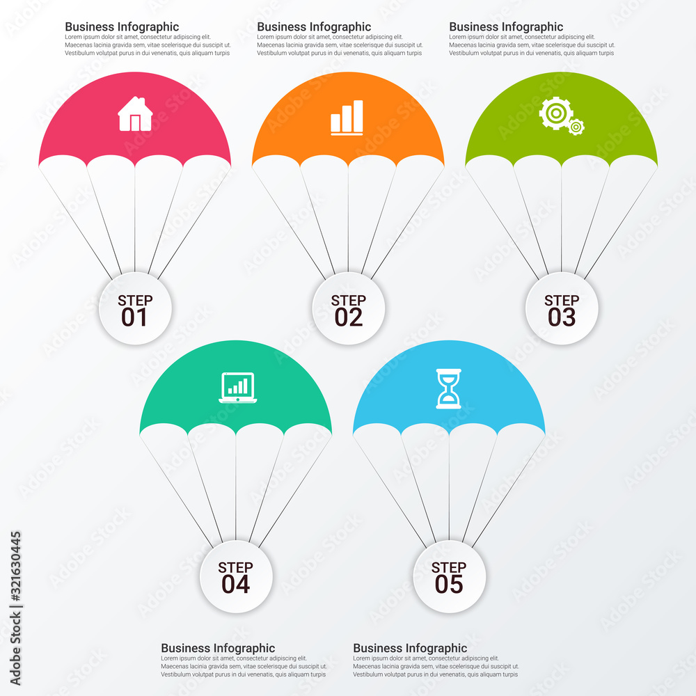 Poster business data visualization. process chart. abstract elements of graph, diagram with steps, options,