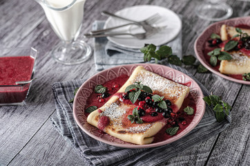 Cheese blintzes crepes