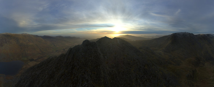 Mount Tryfan sunrise in Snowdonia North Wales